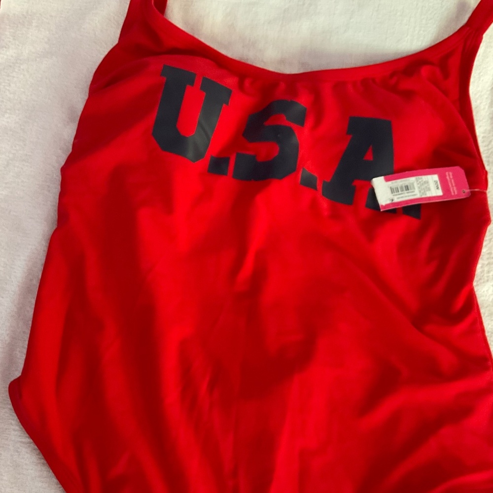 Women’s Red Xhilaration Target Exclusive USA Red 20W Swimsuit Brand New Tags
